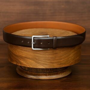 Boconi 100% Leather Mens Brown Silver Buckle Adjustable Belt 46” Career Occasion